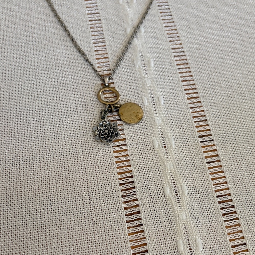 Fossil Silver Necklace with Charms